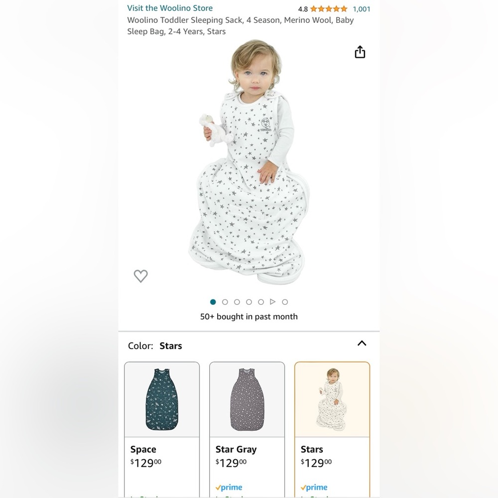 Woolino Toddler 4 Season Sleeping Sack 2-4 Years, Used-Excellent Condition